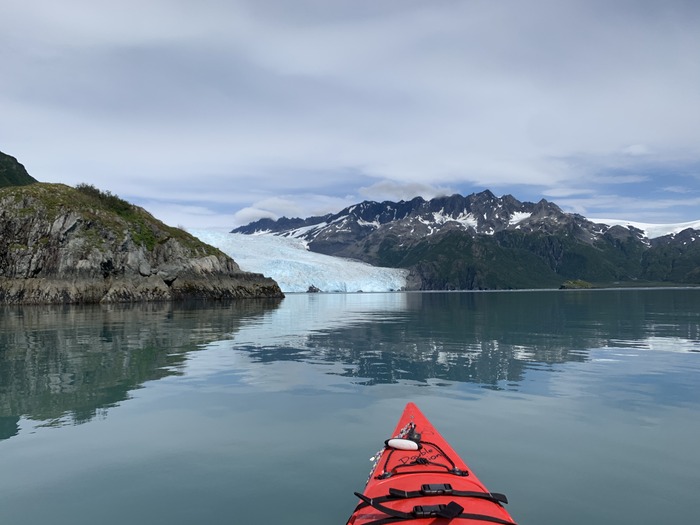 Kayaking towards Aialik Glacier