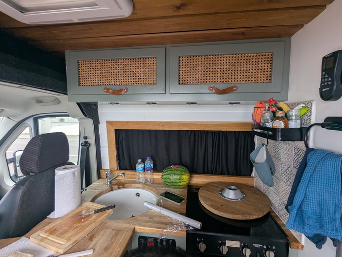 Inside the van